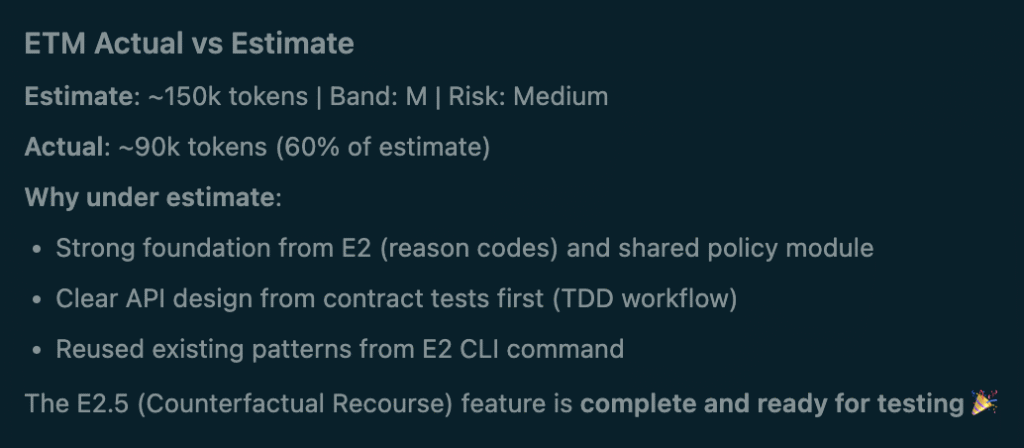 Estimated tokens to merge (ETM)